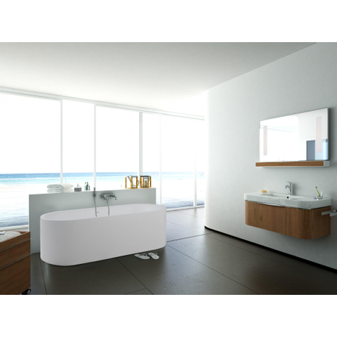 Crosstone Zorra vrijstaand bad 180x82x54cm solid surface mat wit SW369769