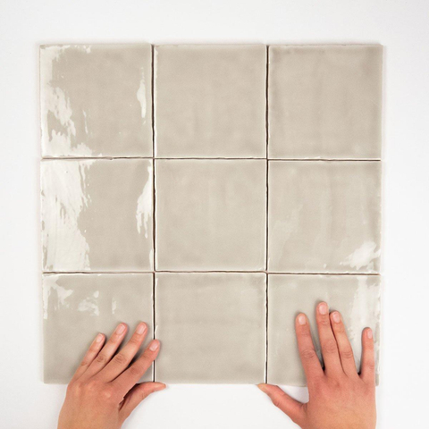 Terravito Viondo carreau mural - 13x13cm - 10mm - Carré - Gris Brillant SW542673