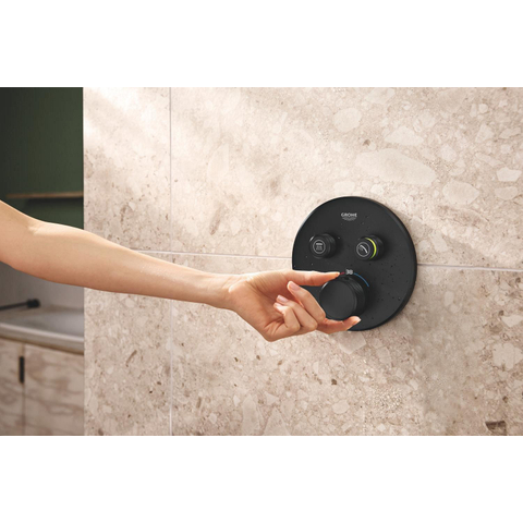 GROHE Grohtherm SmartControl afbouwdeel - rond - thermostatisch - 2 functies - mat zwart SW1475080
