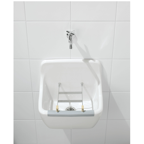 Villeroy & Boch O.novo /omnia pro uitstortgootsteen - met stootrand - zonder emmerrooster - White Alpine (glans wit) 0140415