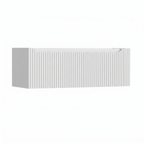 H&R Badmeubelen Juice Wastafelonderkast - 120x45x40cm - rechterhoek afgerond - 3D-front - 1 lade - geïntegreerde greep - wit mat SW1259835