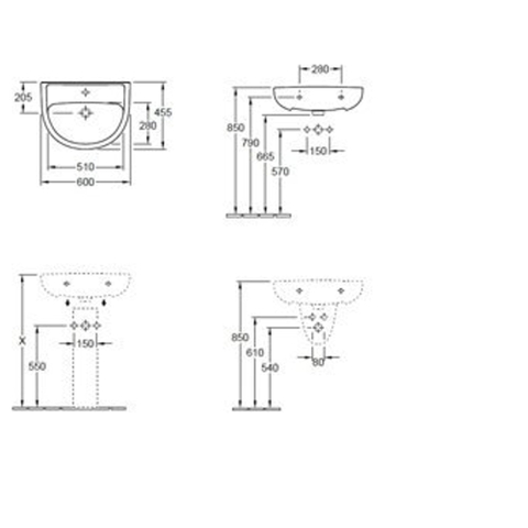 Gustavsberg Saval 2.0 wastafel 60x45.5cm wit GA71149