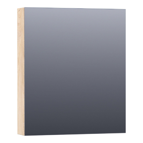 Saniclass Plain Spiegelkast - 60x70x15cm - 1 linksdraaiende spiegeldeur - MFC - sahara SW392906
