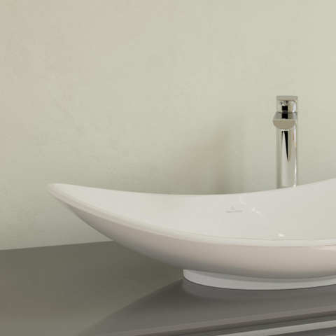 Villeroy & Boch My Nature opzetwastafel - 81x41cm - zonder kraangat - zonder overloop CeramicPlus - White Alpine (glans wit) 0124330