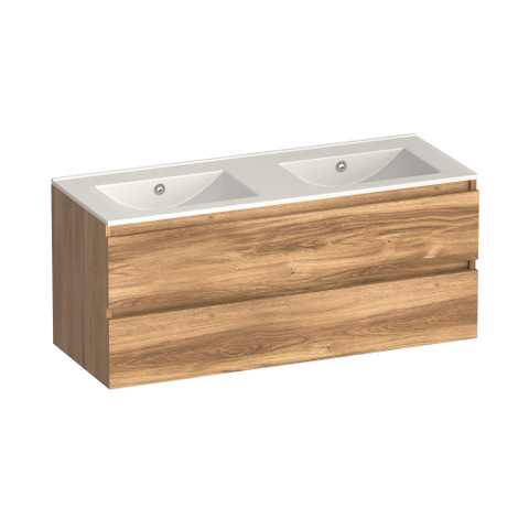 Brauer Core Series badkamermeubelset - 120x45x52cm - wastafel Frost - honey SW1601162