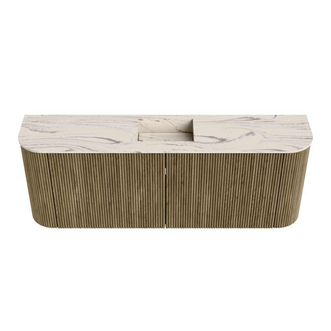 Mondiaz JOYA-DLUX Meuble de toilette 113,2cm - arrondis gauche et droite couleur Dusk - Vasque FAYE position Milieu 1 trou de robinet couleur Nata SW1425953