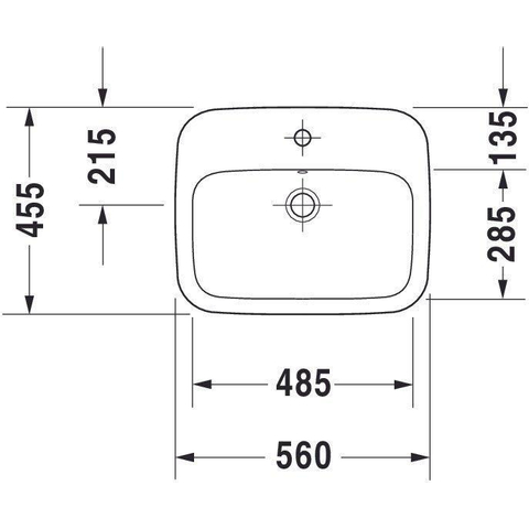 Duravit Durastyle vasque à poser 45,5x56 cm avec trou de robinetterie avec trop-plein blanc SW68336