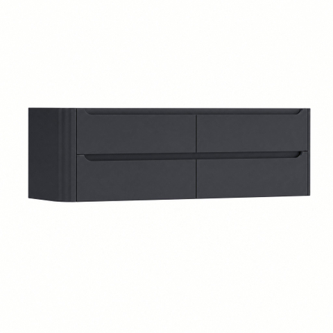 H&R Badmeubelen Juice Wastafelonderkast - 180x45x50cm - linkerhoek afgerond - 4 lades - geïntegreerde greep - Dark blue mat SW1491914