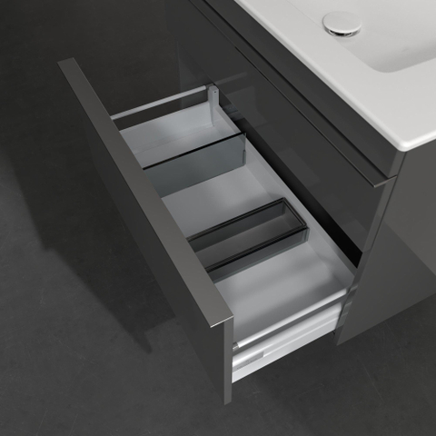 Villeroy & Boch venticello wastafelonderkast - 75.3x59cm 2x lade - glans grijs GA52688