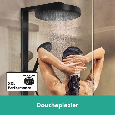 Hansgrohe RainFinity Showerpipe - 360 - 1jet - met showertablet - 350 - mat zwart SW918136