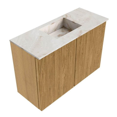 Mondiaz JOYA-DLUX 60cm meuble de toilette - couleur Oak - Vasque FAYE position Milieu Sans trou de robinet couleur Frappe. SW1421875