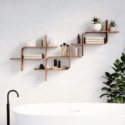 Umbra Shelf wandrek 62x15x47cm licht walnoot TWEEDEKANS OUT13778