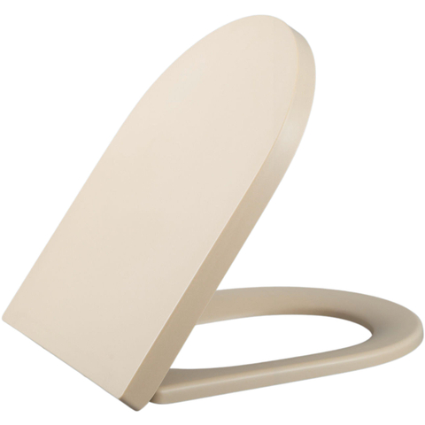 QeramiQ Dely Swirl Ensemble WC - 36.3x51.7cm - réservoir encastré Geberit UP320 - avec cadre Burda - abattant 35mm - plaque de commande taupe - boutons ronds - beige SW1164398