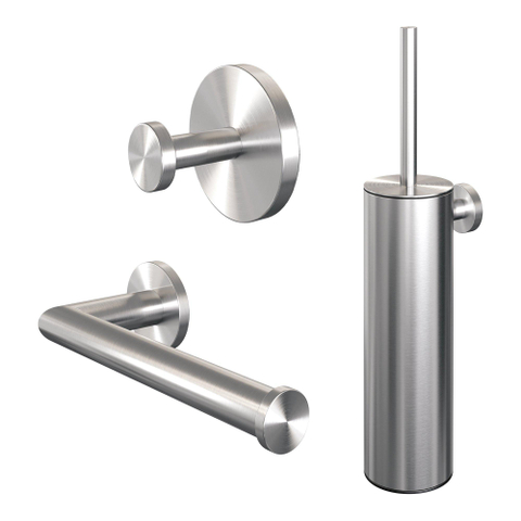 Brauer Brushed Edition Toilet Accessoireset 3-delig PVD geborsteld RVS SHOWROOMMODEL SHOW27090