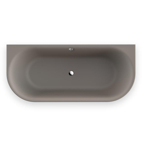 Plieger Kansas Baignoire semi-autoportante - 180x80x60cm - avec arrivée d'eau - avec garniture de vidage et de trop-plein - avec pieds - acrylique - gris ciment SW1027280