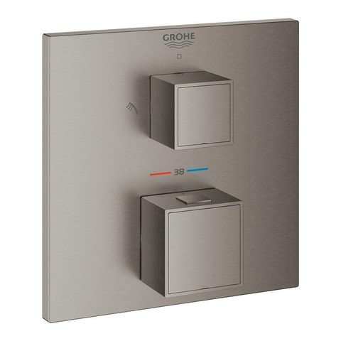 Grohe Grohtherm Cube Mengkraan inbouw - 2 knoppen - mengkraan - brushed hard graphite (antraciet) SW438900