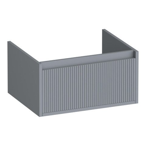 BRAUER Hope Wavy meuble sous-lavabo 60 1 tiroir softclose sans poignées - 1 découpe pour siphon - gris mat SW1198941