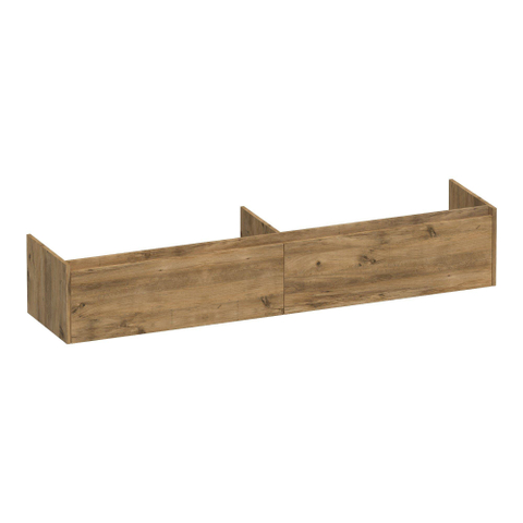 BRAUER Embrace Meuble sous-lavabo - 198x35x45.5cm - 2 tiroirs à fermeture douce - sans poignée - 2 découpes pour siphon - Chateau SW1200332