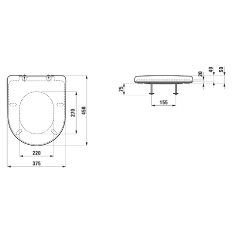 Laufen Universal abattant WC 37.5x45x5.5cm avec couvercle avec mécanisme de ralentissement système amovible duroplast blanc SW116940