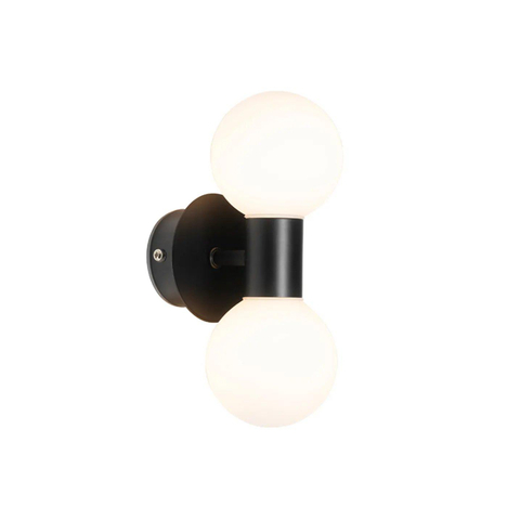 QAZQA Cederic wandlamp 8x20.4x11.3cm - 2 lichts - horizontaal/verticaal - IP44 - mat zwart SW1187220