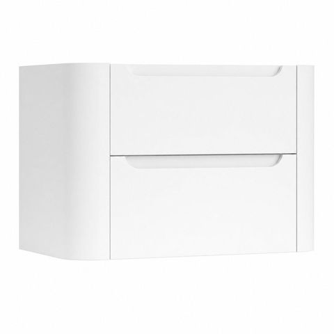 H&R Badmeubelen Juice Meuble sous vasque - 80x45x50cm - angles arrondis - 2 tiroirs - poignée intégrée - Blanc mat SW1488677