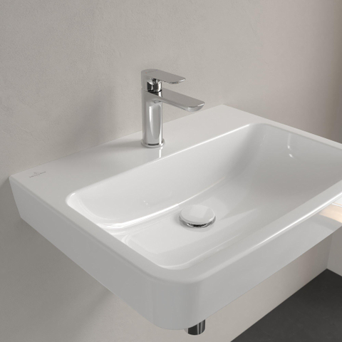 Villeroy & Boch O.novo lavabo - dessous meulé 60x46cm - avec 1 trou de robinet blanc SW448443