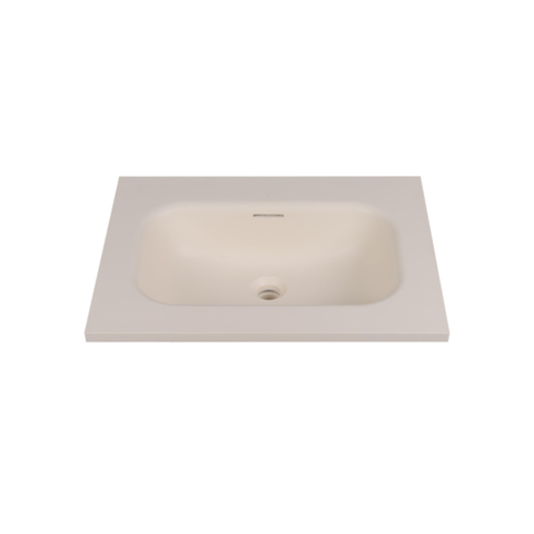 Saniclass Torino Lavabo de meuble - 60.5x46x17.5cm - solid surface - 1 vasque - sans trou de robinetterie - blanc cassé SW1471855