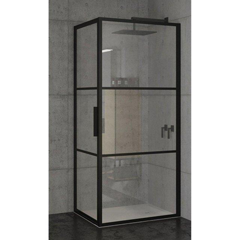 Riho Grid GB201 Cabine de douche - 90x90x200cm - noir SW1447042