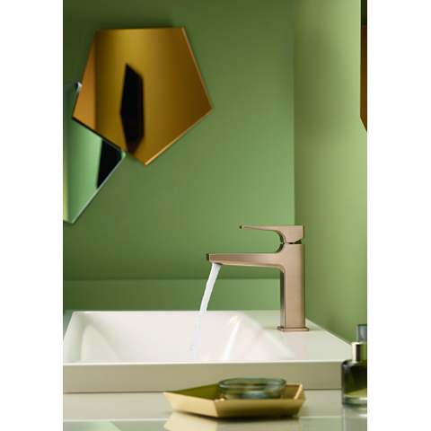 Hansgrohe Metropol 110 wastafelkraan - 18.4cm hoog - push open waste - voorsprong 13.5cm - geborsteld brons SW297565