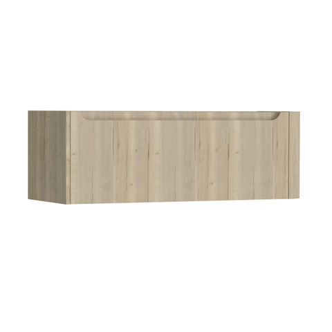H&R Badmeubelen Juice Meuble sous vasque - 120x45x40cm - angle droit arrondi - 1 tiroir - poignée intégrée - chêne français SW1110019