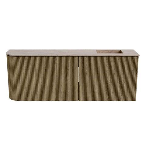 Mondiaz JOYA-DLUX Meuble de salle de bains 111.6cm - arrondi gauche couleur Dusk - Vasque FAYE position Droite 1 trou de robinet couleur Saba. SW1426093