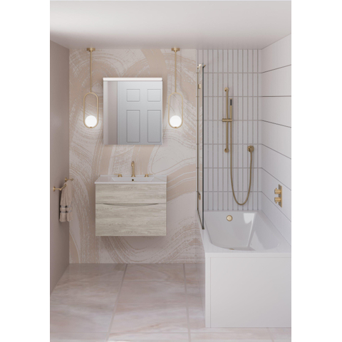Crosswater Cabinet Lustro Spiegelkast - 62x70cm - LED verlichting - IP44 - mirror glass (zilver) SW876258