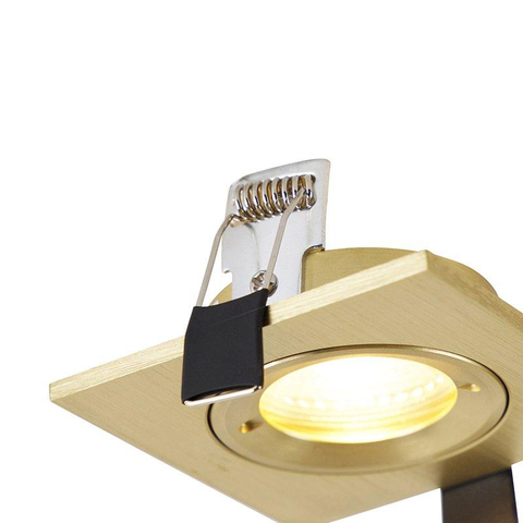 QAZQA Xena spot encastré - set de 6 - 8x8cm - IP44 - carré - or SW1209725