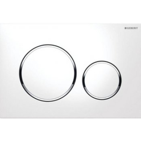 Geberit Sigma20 bedieningplaat - 2-toets spoeling - frontbediening - 24.6x16.4cm - set van 2 - glans wit SW889965