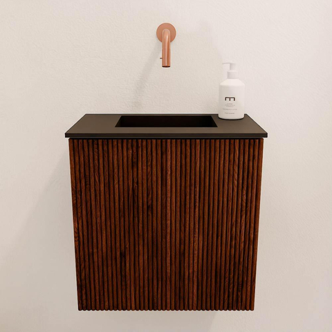 Mondiaz JOYA 40cm meuble de toilette - couleur Ruby - Vasque FAYE position Milieu Sans trou de robinet couleur Urban. SW1421792