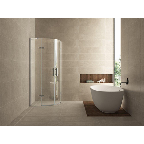 Wiesbaden Double Cabine kwartrond - met 2 draaideuren - 90x90x200cm - 8mm - nano helder glas - chroom SW62383