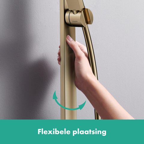 Hansgrohe Unica Glijstang E Puro - 65 cm - met easy slide schuifstuk en isiflex - doucheslang - 160 cm - geborsteld brons SW917975