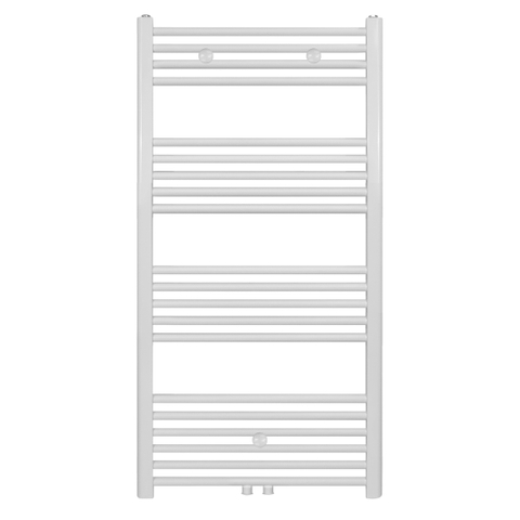 Belrad Handdoekradiator - middenaansluiting - 1200X600mm - 616 Watt - Wit Mat Geborsteld SW1152659
