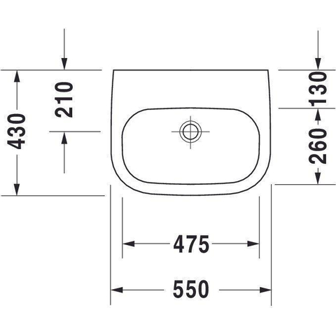 Duravit D Code Med wastafel 55x43cm zonder kraangat zonder overloop wit 0295818