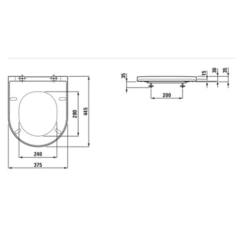 Laufen Kartell by Laufen closetzitting 37.6x44.3x3cm met deksel met dempingsmechanisme duroplast mat wit mat SW404209