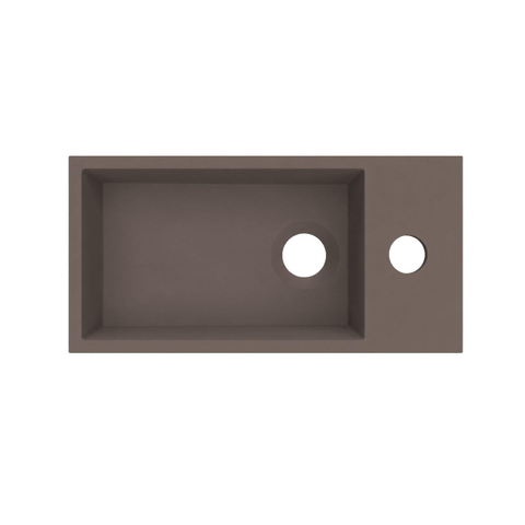Arcqua Flair fontein - 36x18x9cm - cast marble - 1 kraangat - rechts - mat mokka SW1584219
