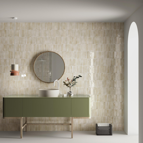 SAMPLE Terravito Ardeno Koko Voor wandtegel - 150x50cm - 8mm - Crème SW1221264