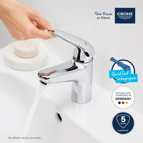 Grohe Swift QuickFix Mitigeur lavabo - M size - avec tirette - chrome SW1109330