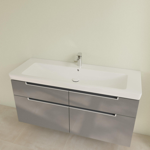 Villeroy & Boch Subway 2.0 meubelwastafel - 130x47cm - 1 kraangat - met overloop - White Alpine (glans wit) 1024046