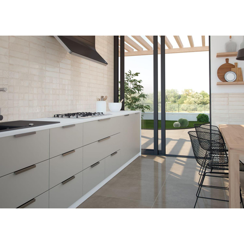 ÉCHANTILLON Terravito Dalmira carreau mural - 7.5x30cm - 8.6mm - Rectangle - Beige brillant SW736421