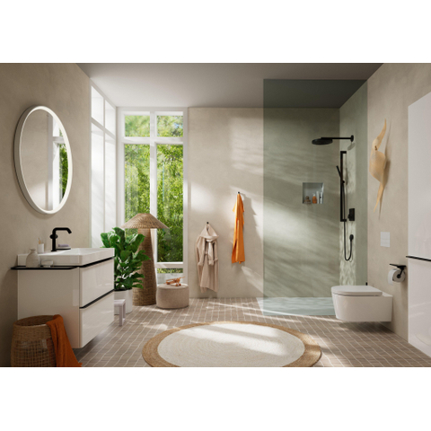 Hansgrohe AddStoris Q closetrolhouder - met planchet - mat zwart SW651131