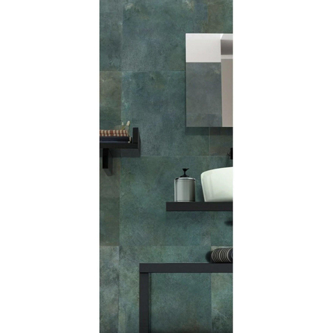 Terravito Dalora carreau mural et de sol - 60x60cm - 9mm - carré - rectifié - effet béton - Emerald mat SW492776