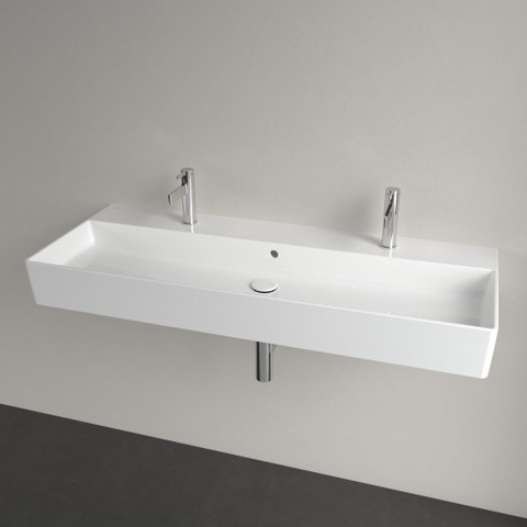 Villeroy & Boch Memento 2.0 lavabo - dessous meulé 120x47cm - avec trop-plein 2 trous de robinet blanc 4A22CK01 SW354354