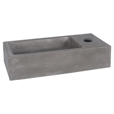 Differnz Hura lave-mains - 40x22x9cm - béton - 1 trou robinet - sans bonde - gris SW1236901