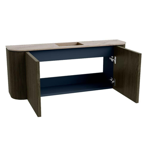 Mondiaz JOYA-DLUX Meuble de salle de bains - 103,2 cm - arrondis gauche et droite couleur Shadow - Vasque FAYE position Milieu Sans trou de robinet couleur Arena SW1424848